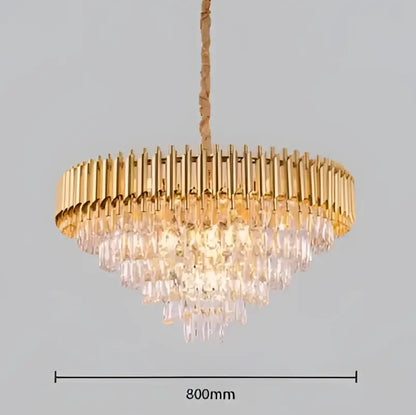 Modern black & gold metal led chandelier dining room crystal lamp