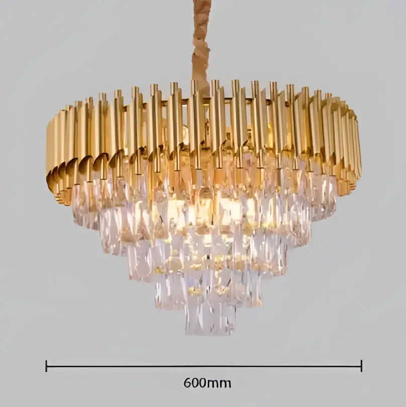 Modern black & gold metal led chandelier dining room crystal lamp