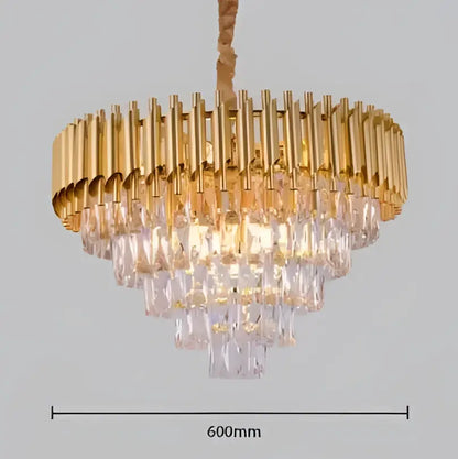 Modern black & gold metal led chandelier dining room crystal lamp