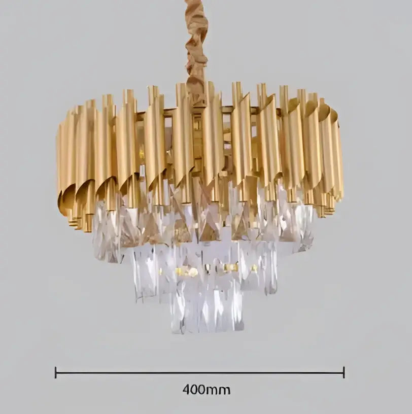 Modern black & gold metal led chandelier dining room crystal lamp