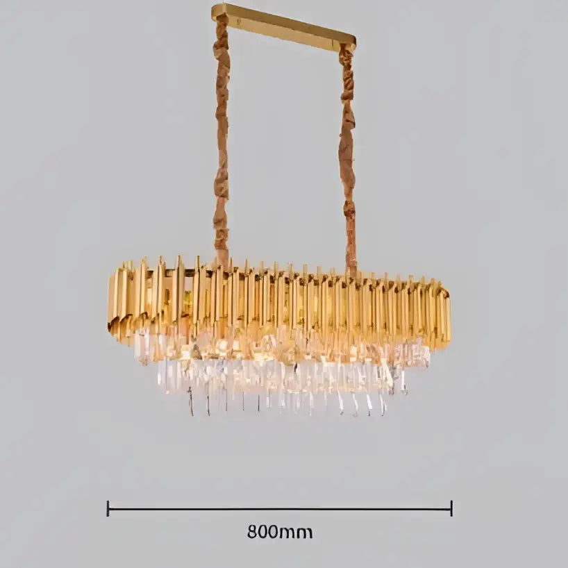 Modern black & gold metal led chandelier dining room crystal lamp