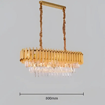 Modern black & gold metal led chandelier dining room crystal lamp