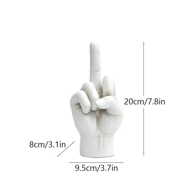 Modern black gold middle finger sculpture living room decor figurine