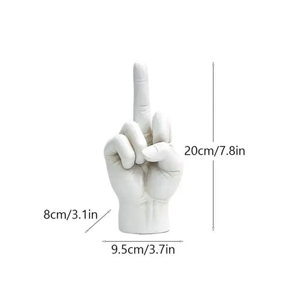 Modern black gold middle finger sculpture living room decor figurine