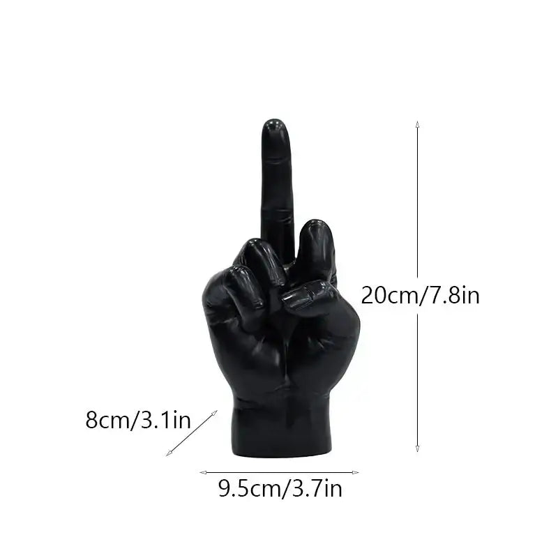 Modern black gold middle finger sculpture living room decor figurine
