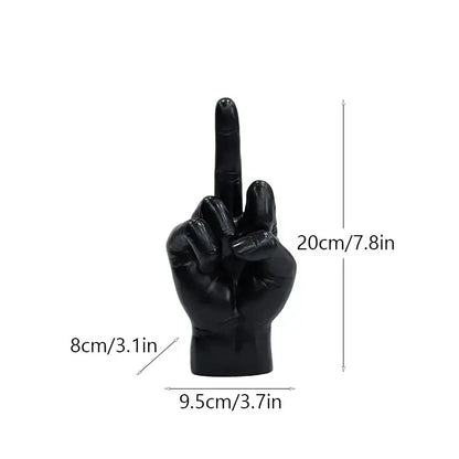 Modern black gold middle finger sculpture living room decor figurine