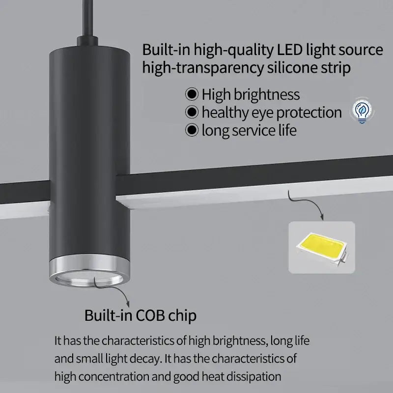 Modern black & gold nordic led pendant chandelier for dining room