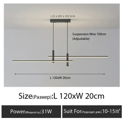 Modern black & gold nordic led pendant chandelier for dining room