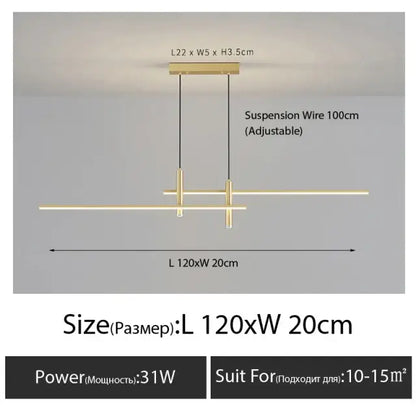 Modern black & gold nordic led pendant chandelier for dining room