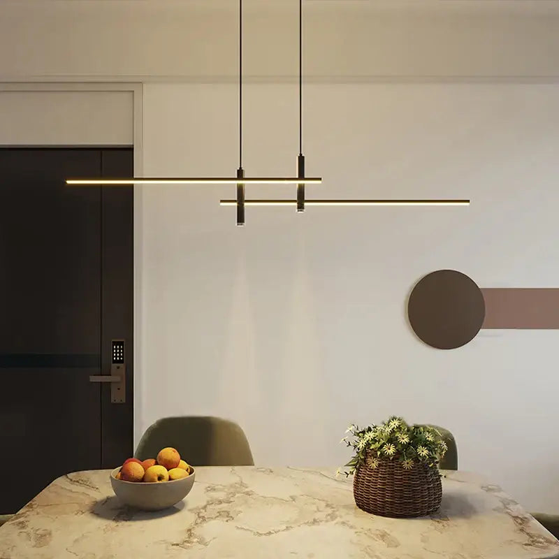 Modern black & gold nordic led pendant chandelier for dining room