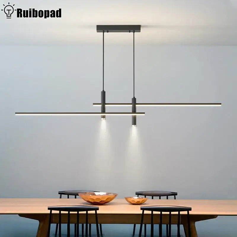Modern black & gold nordic led pendant chandelier for dining room