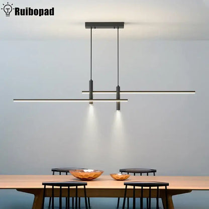 Modern black & gold nordic led pendant chandelier for dining room