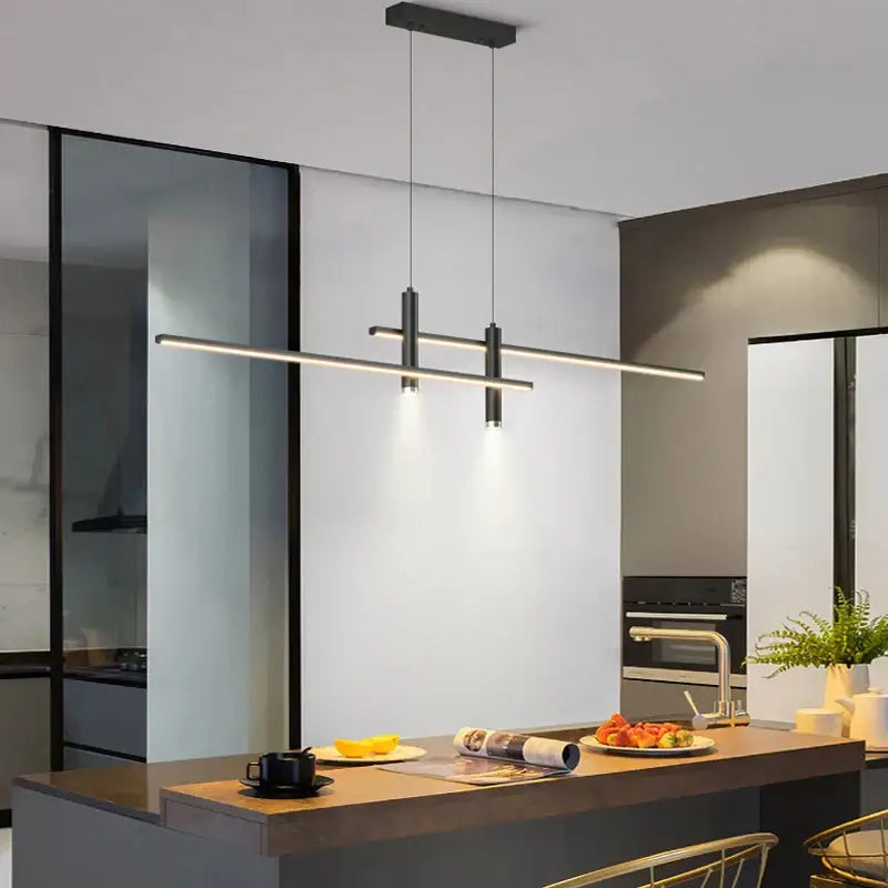 Modern black & gold nordic led pendant chandelier for dining room