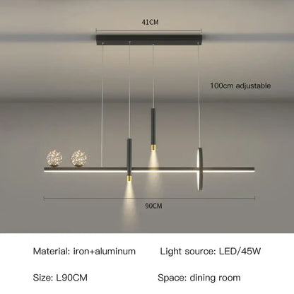 Modern black & gold pendant lamp for dining room and kitchen