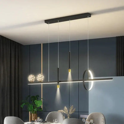 Modern black & gold pendant lamp for dining room and kitchen