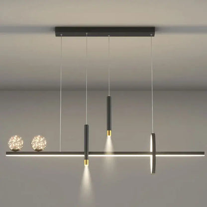 Modern black & gold pendant lamp for dining room and kitchen