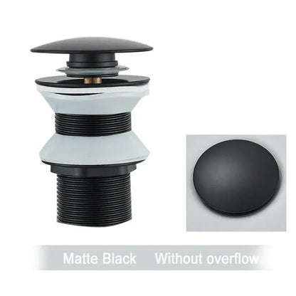 Brushed black & gold pop up sink drain with overflow bathroom accessory
