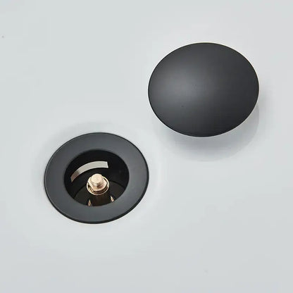 Brushed black & gold pop up sink drain with overflow bathroom accessory