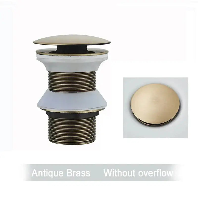 Brushed black & gold pop up sink drain with overflow bathroom accessory