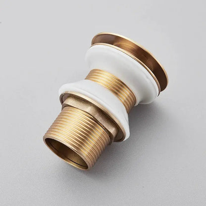 Brushed black & gold pop up sink drain with overflow bathroom accessory
