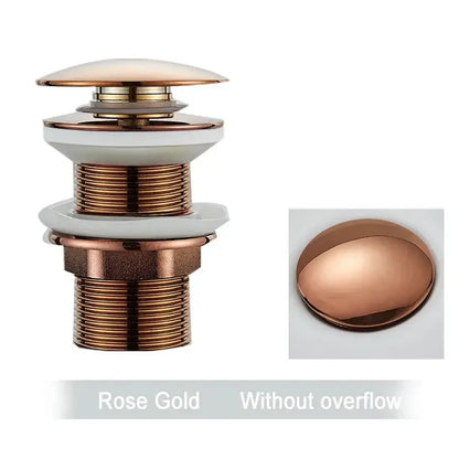Brushed black & gold pop up sink drain with overflow bathroom accessory