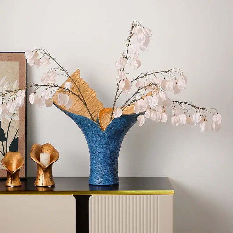 Modern black & gold resin handicrafts display vase living room decor