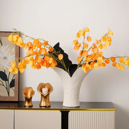 Modern black & gold resin handicrafts display vase living room decor