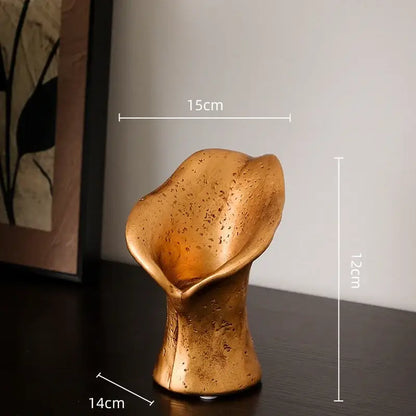 Modern black & gold resin handicrafts display vase living room decor