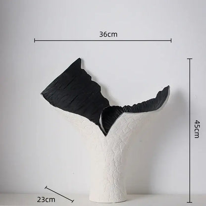 Modern black & gold resin handicrafts display vase living room decor
