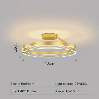Modern black gold round chandelier living room ceiling light