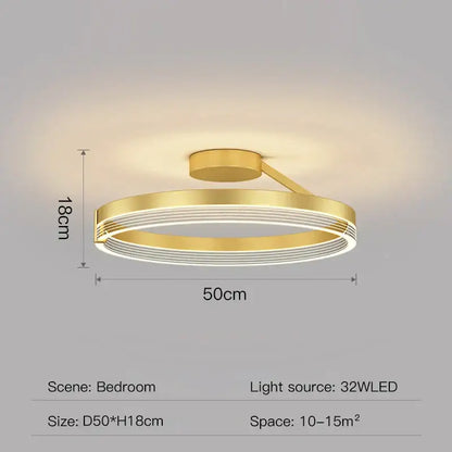Modern black gold round chandelier living room ceiling light