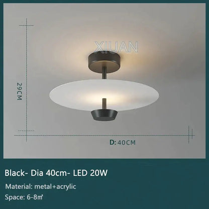 Modern black & gold round chandelier living room dimming light