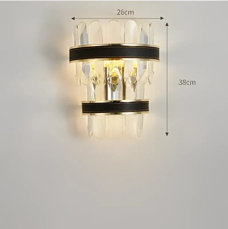 Modern black gold round led crystal chandelier living room light