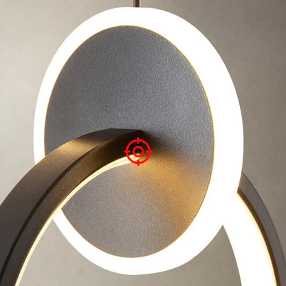 Modern black & gold round pendant light bedroom chandelier