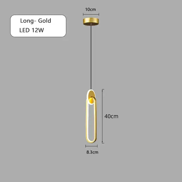 Modern black & gold round pendant light bedroom chandelier