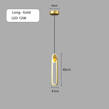 Modern black & gold round pendant light bedroom chandelier