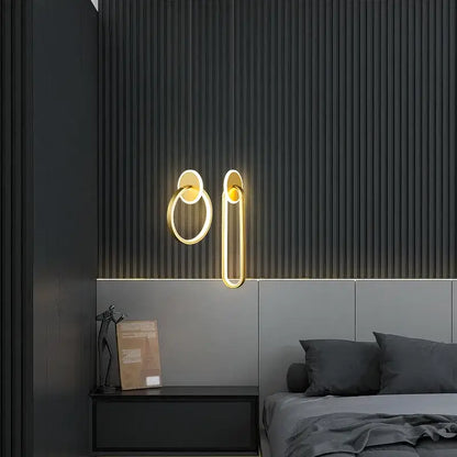 Modern black & gold round pendant light bedroom chandelier