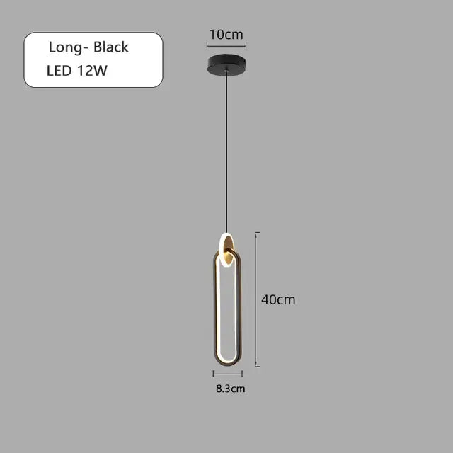 Modern black & gold round pendant light bedroom chandelier