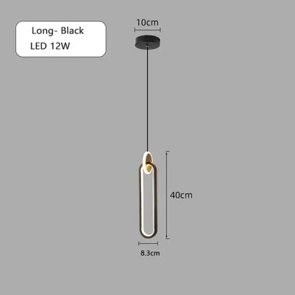 Modern black & gold round pendant light bedroom chandelier