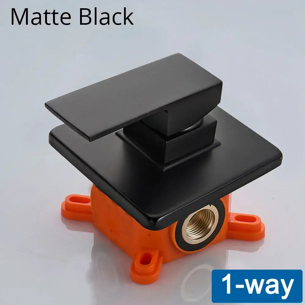 Modern black & gold shower mixing valve bathroom wall mount control