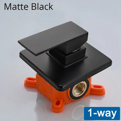 Modern black & gold shower mixing valve bathroom wall mount control
