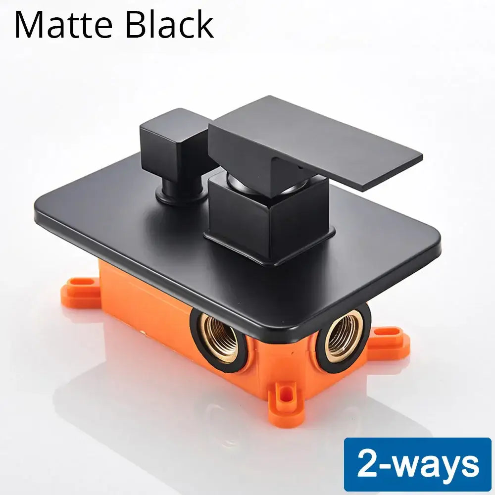 Modern black & gold shower mixing valve bathroom wall mount control