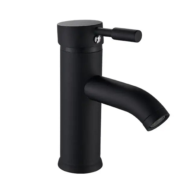 Modern matte black & golden single handle basin faucet bathroom sink