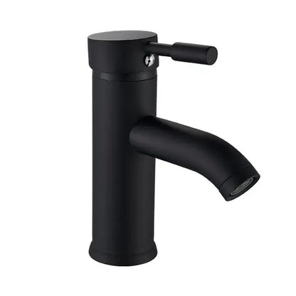 Modern matte black & golden single handle basin faucet bathroom sink