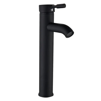 Modern matte black & golden single handle basin faucet bathroom sink