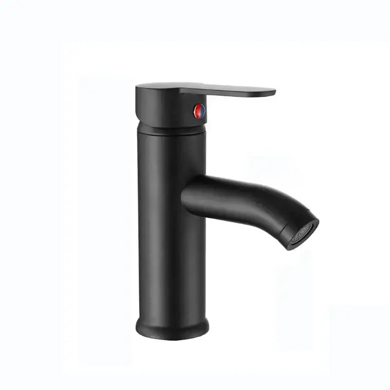 Modern matte black & golden single handle basin faucet bathroom sink