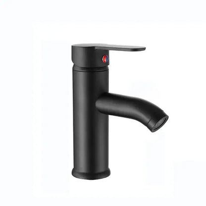 Modern matte black & golden single handle basin faucet bathroom sink