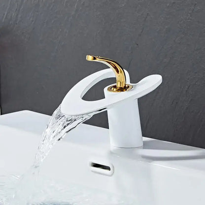 Modern matte black waterfall basin faucet bathroom hot cold mixer tap