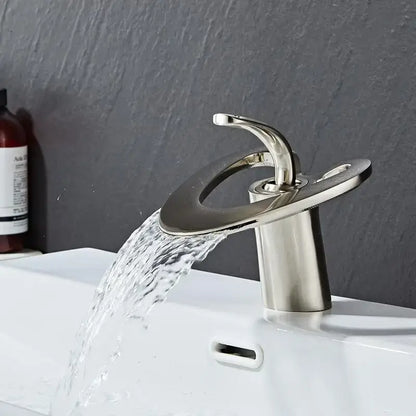 Modern matte black waterfall basin faucet bathroom hot cold mixer tap