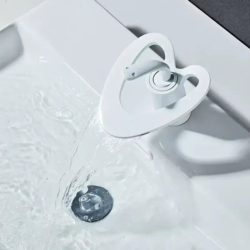 Modern matte black waterfall basin faucet bathroom hot cold mixer tap